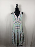 Hunter Bell Striped Knit V-Neck Dress – Pastel Multi – front