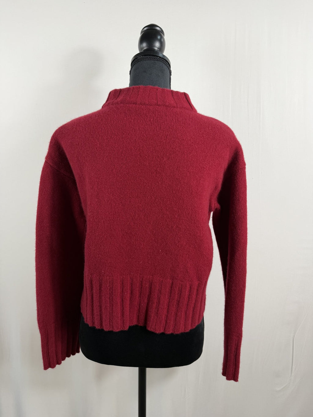 Reformation Merino Wool Mock Neck Sweater – Red – back