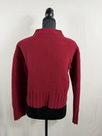 Reformation Merino Wool Mock Neck Sweater – Red – back