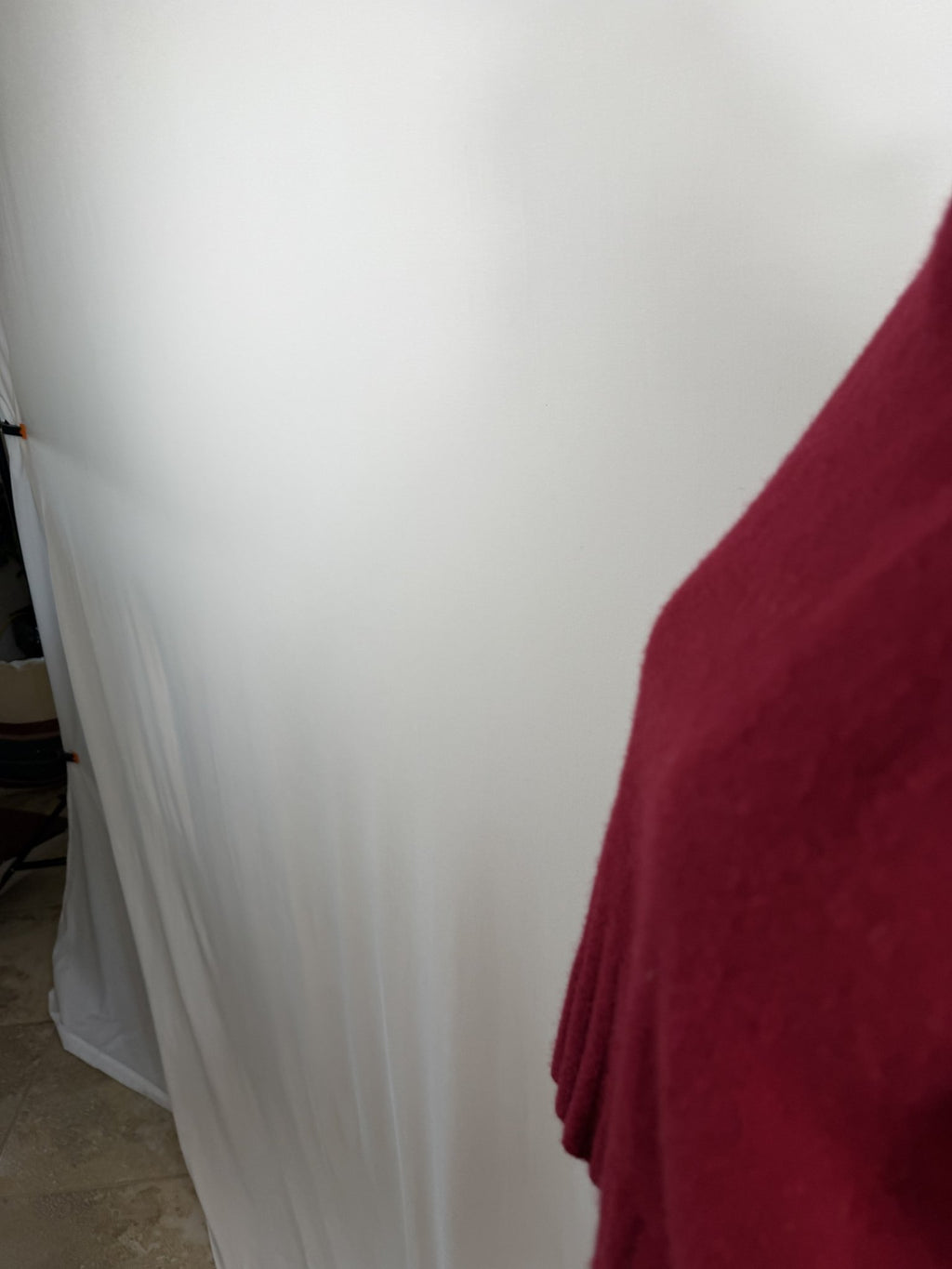 Reformation Merino Wool Mock Neck Sweater – Red – detail