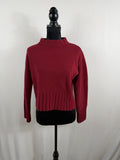 Reformation Merino Wool Mock Neck Sweater – Red – front