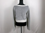 Reformation Striped Cashmere Cropped Sweater – Navy/Ivory – back