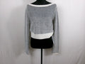 Reformation Striped Cashmere Cropped Sweater – Navy/Ivory – front
