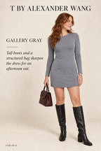 T by Alexander Wang Sheath Dress – styled: Gallery Gray