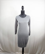 James Perse Scoop-Neck Knit Mini Dress – Heather Grey – front