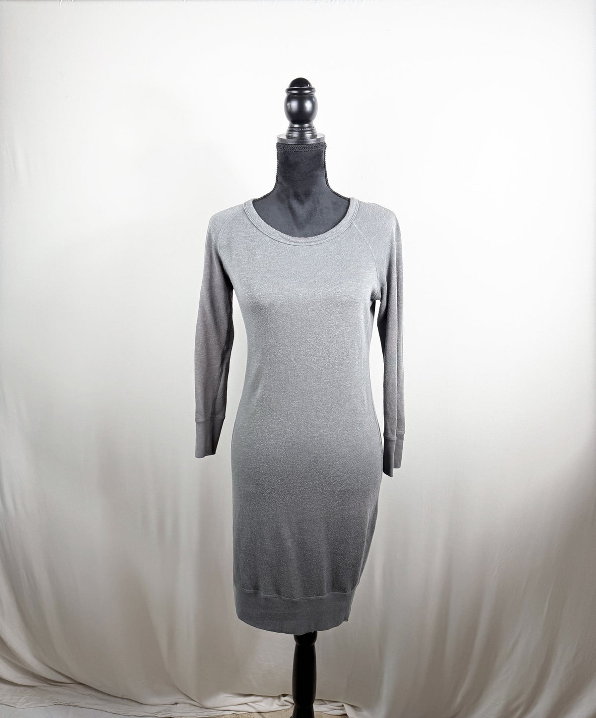 James Perse Scoop-Neck Knit Mini Dress – Heather Grey – front
