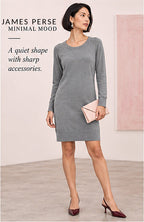 James Perse Scoop-Neck Knit Mini Dress – Heather Grey – styled editorial look 2