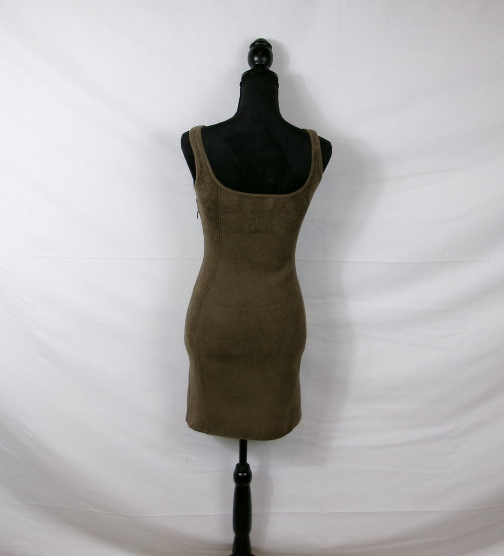 Fendi x SKIMS Scoop-Neck Sheath Mini Dress – Green – back