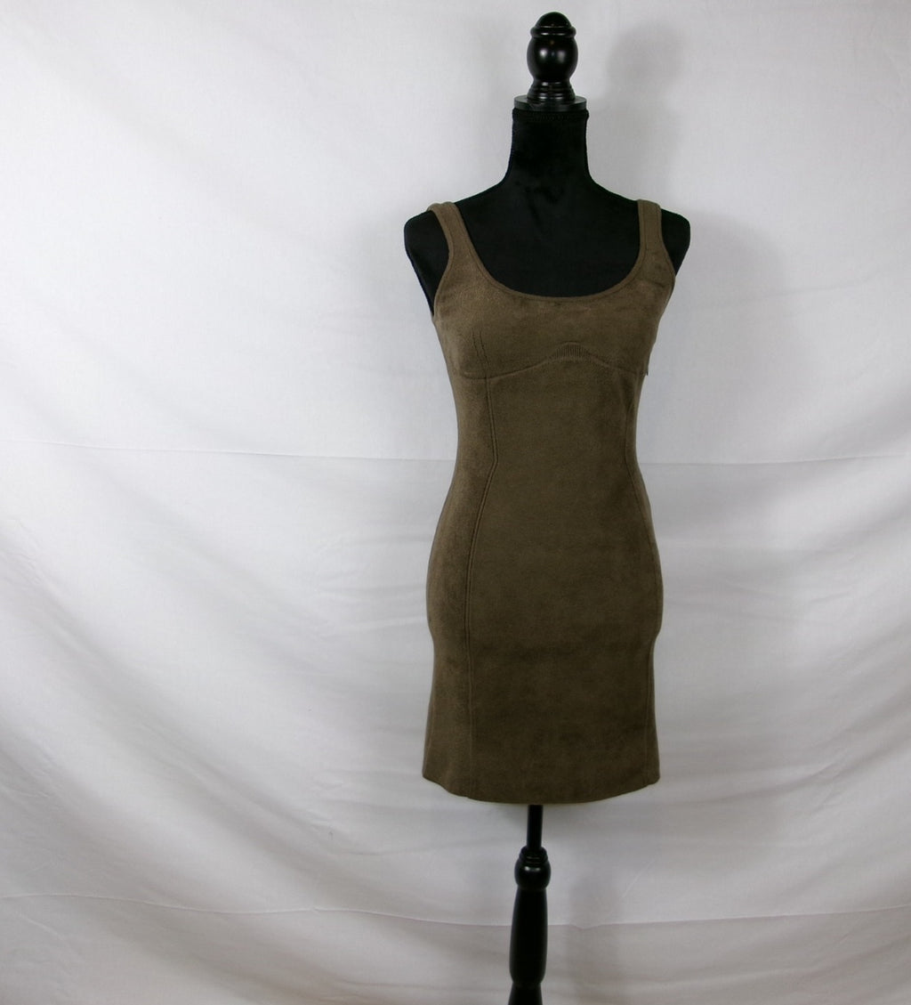 Fendi x SKIMS Scoop-Neck Sheath Mini Dress – Green – front