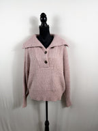 Varley Peverel Button Placket Knit – Woodrose – front