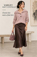 Varley Peverel Button Placket Knit – Woodrose – styled editorial look 2