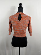 GANNI Merino Mouline Cropped Top – Vibrant Orange – back 2