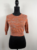 GANNI Merino Mouline Cropped Top – Vibrant Orange – front