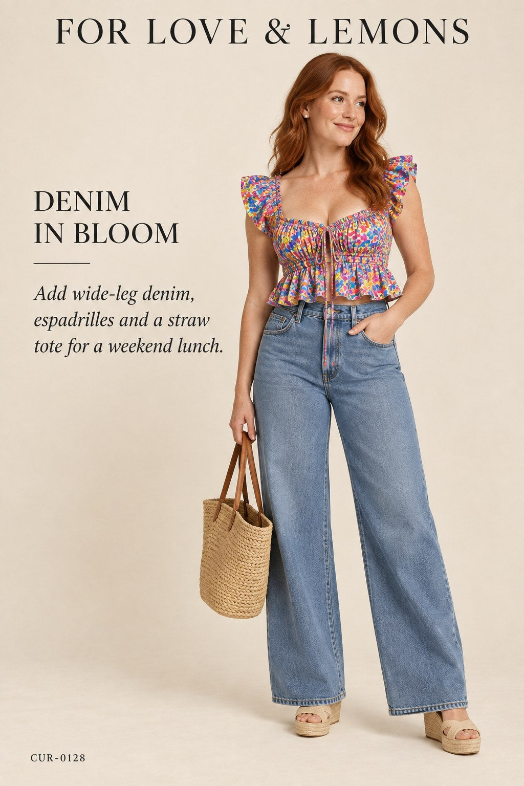 For Love & Lemons Gianna Crop Top – styled: Denim in Bloom