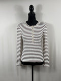 MOTHER The Itty Bitty Pixie Stripe Thermal Henley – front