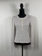 MOTHER The Itty Bitty Pixie Stripe Thermal Henley – front