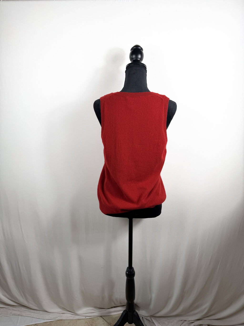 Reformation Cashmere V-Neck Sweater Vest – Red – back