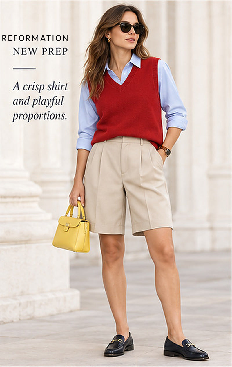 Reformation Cashmere V-Neck Sweater Vest – Red