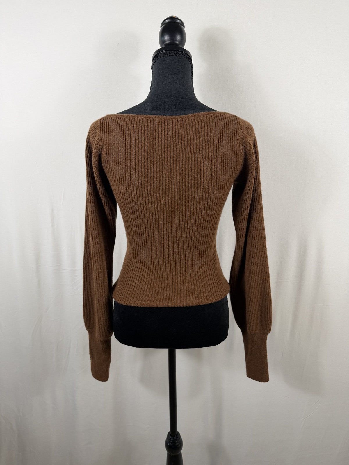 Reformation Ribbed Cashmere V-Neck Sweater – back