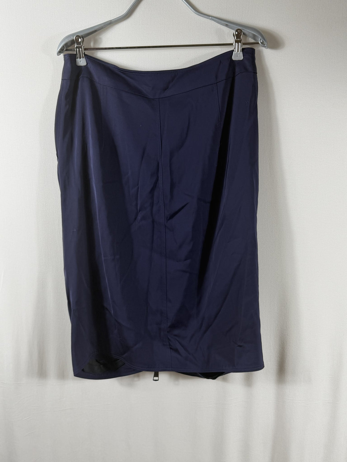 Burberry London Navy Zip-Front Knee-Length Skirt – back