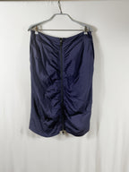 Burberry London Navy Zip-Front Knee-Length Skirt – front