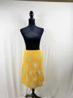 Burberry Equestrian Knight Argyle Wool A-Line Skirt – Mimosa – front