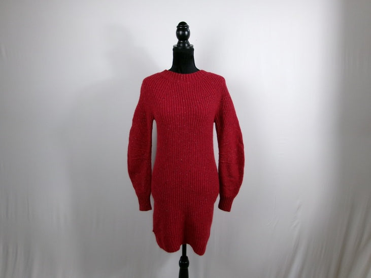Burberry Red Wool/Cashmere/Mohair Shift Mini Dress – front
