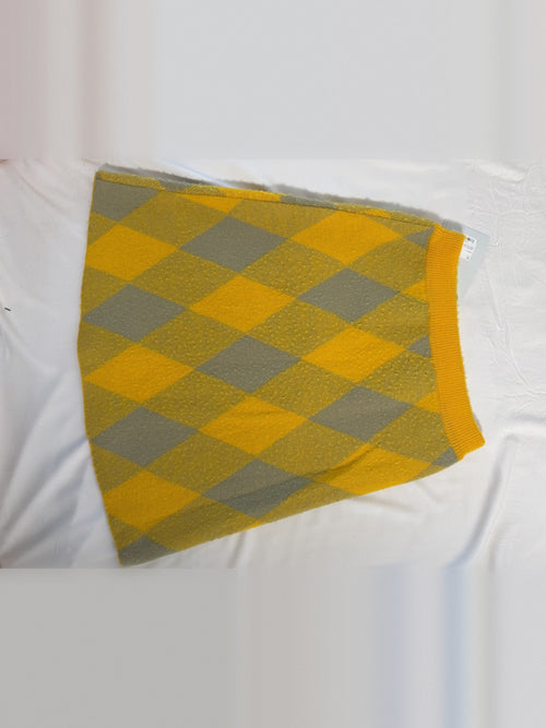 Burberry Equestrian Knight Argyle Wool Skirt – Mimosa – back