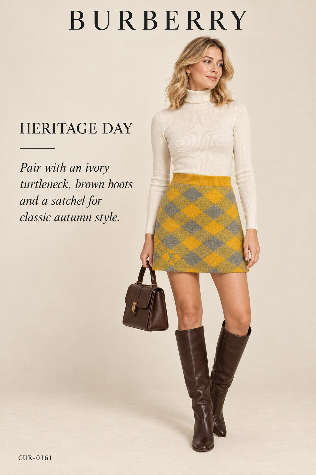 Burberry Equestrian Knight Argyle Wool Skirt – Mimosa