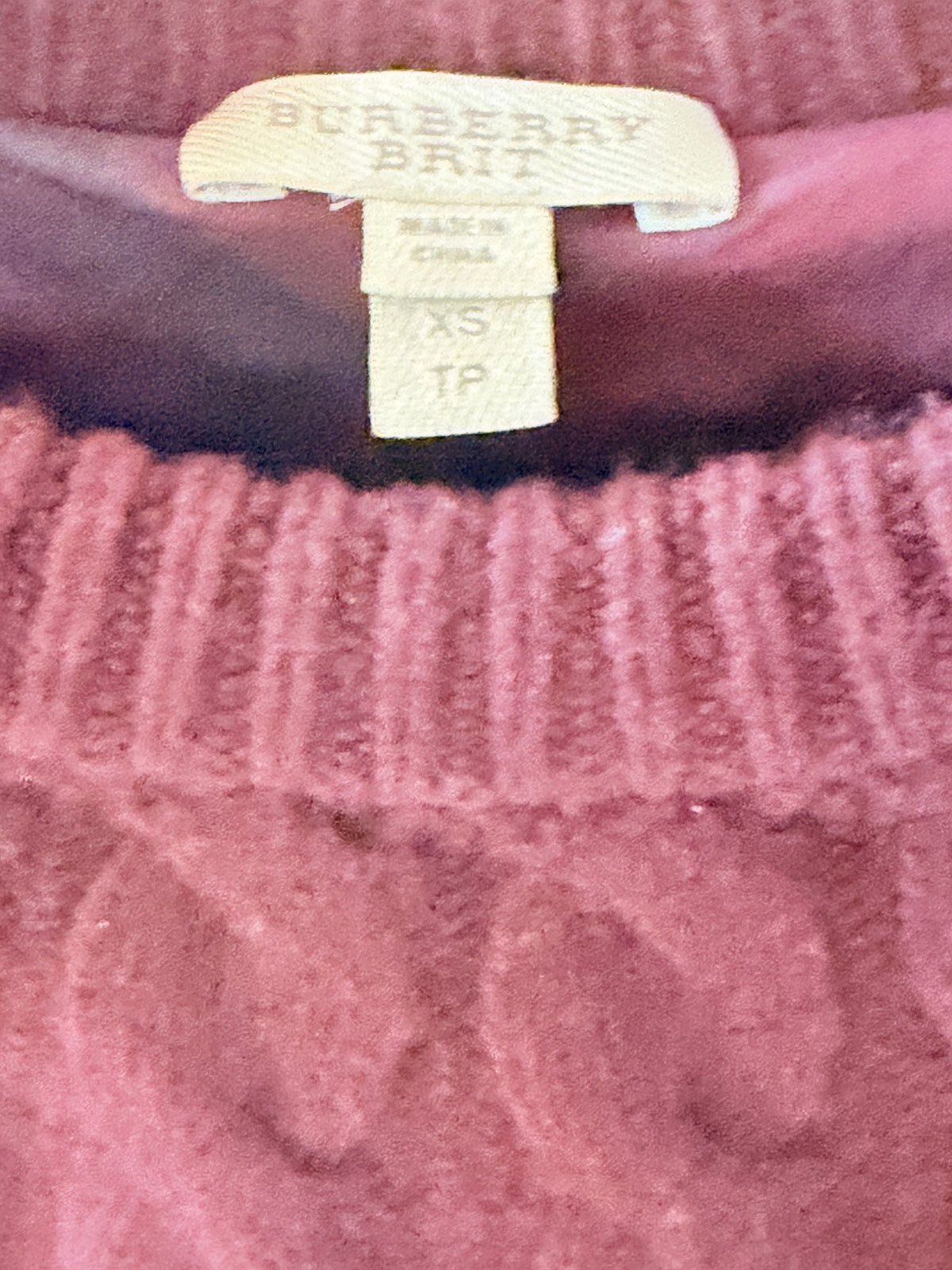Burberry Brit Cable-Knit Sweater – label