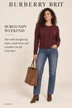 Burberry Brit Cable-Knit Sweater – styled: Burgundy Weekend
