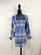 LoveShackFancy Plaid Print Mini Dress – front