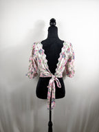 LoveShackFancy Floral Tie-Back Blouse – Pink Multi – back