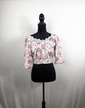 LoveShackFancy Floral Tie-Back Blouse – Pink Multi – front