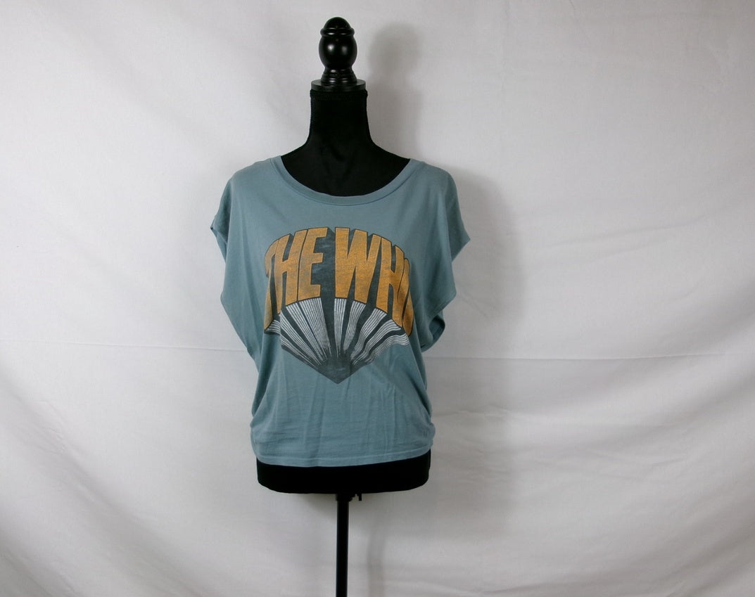 The Who Graphic Muscle Tee – Ruched Side – front