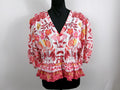 FARM Rio Pink Floral Puff-Sleeve Blouse – front