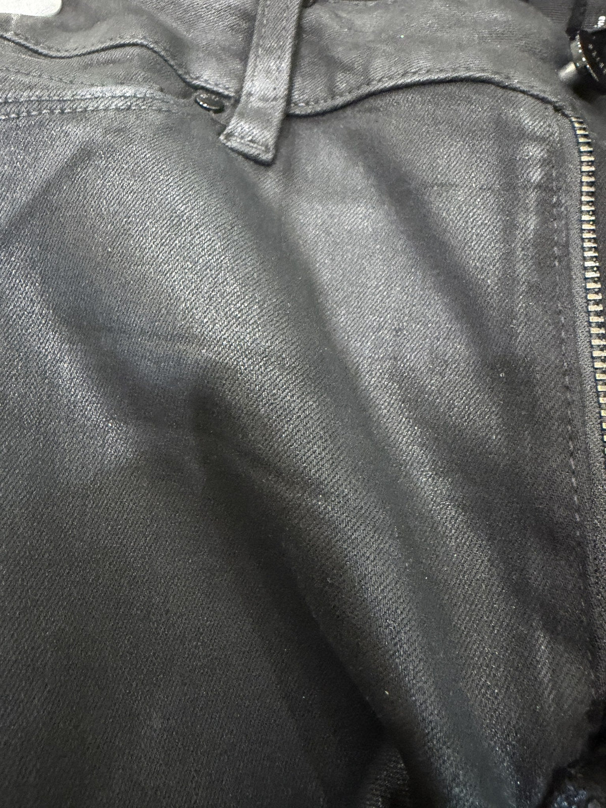 PAIGE High Rise Muse Coated Jeans – coating detail