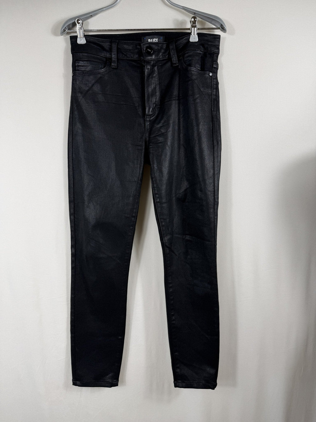 PAIGE High Rise Muse Coated Jeans – front