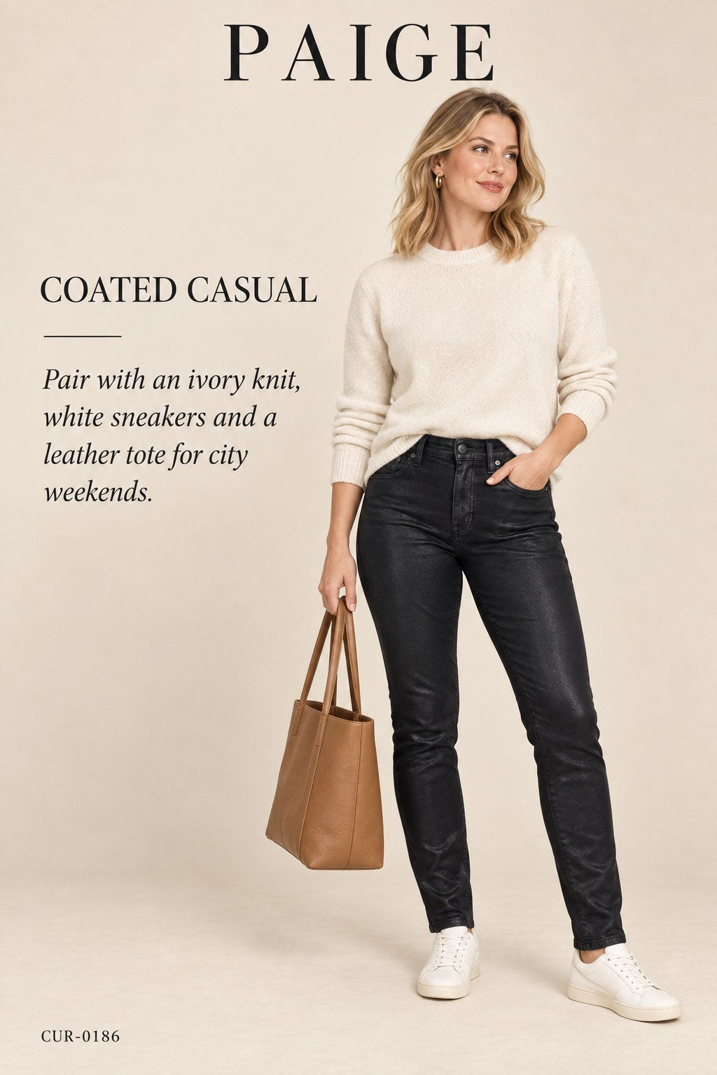 PAIGE High Rise Muse Coated Jeans – Black