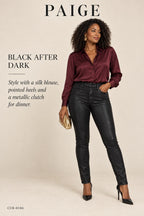 PAIGE High Rise Muse Coated Jeans – styled: Black After Dark
