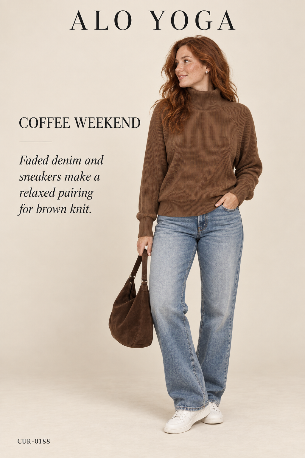 Alo Yoga Ribbed Turtleneck Long-Sleeve Top – Brown – styled: Coffee Weekend
