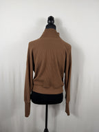 Alo Yoga Ribbed Turtleneck Long-Sleeve Top – Brown – front view 2