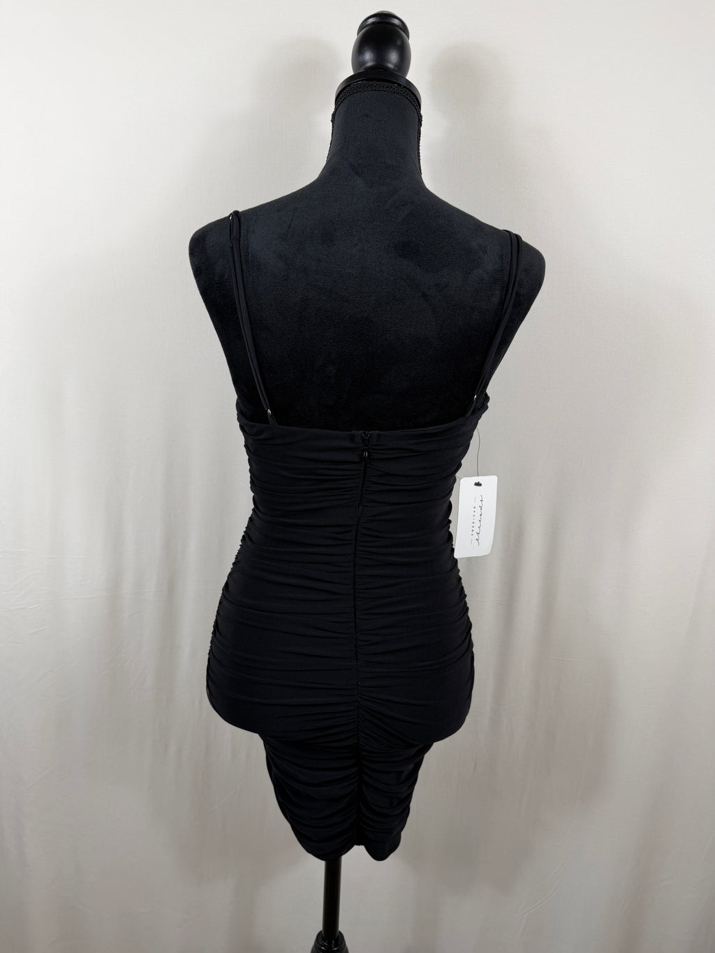 O.Vianca 3-Strap V-Neck Bodycon Dress – Black – back