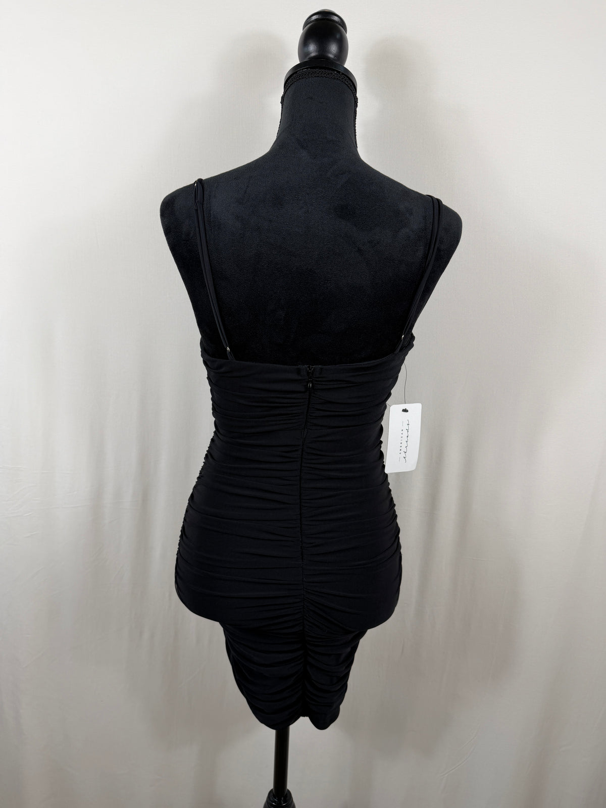 O.Vianca 3-Strap V-Neck Bodycon Dress – Black – back