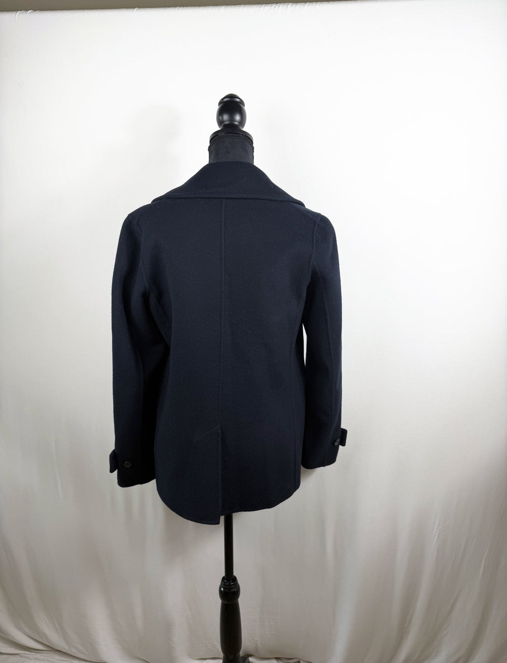 Vince Double-Breasted Wool Peacoat – Navy – back