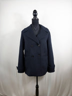 Vince Double-Breasted Wool Peacoat – Navy – front