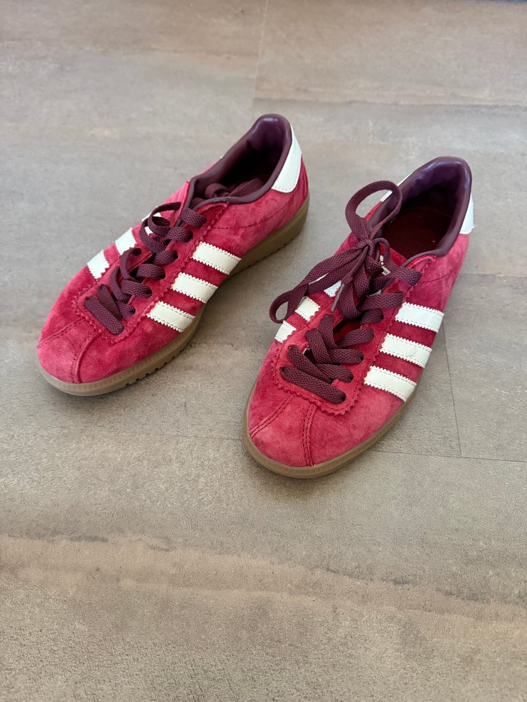 adidas Bermuda Suede Sneakers – Wine Red / White