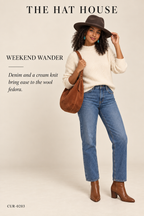The Hat House Brown Wool Hat – styled editorial look 1: Weekend Wander