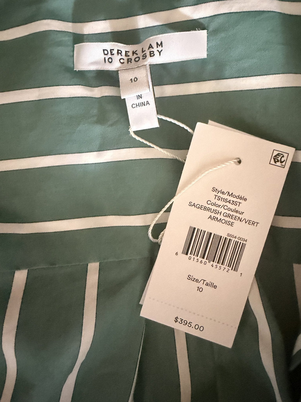 Derek Lam 10 Crosby Charlotte Tie Waist Shirt Dress - care label