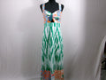 Figue Green/Orange Mixed-Print Ikat Cotton Dress – front